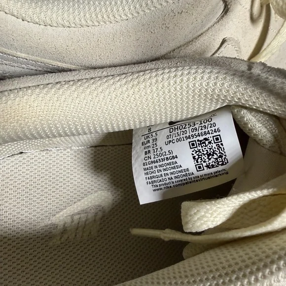 Nike Court Vision Cream Low-Top Sneakers Women’s Size 8 - Picture 5 of 8